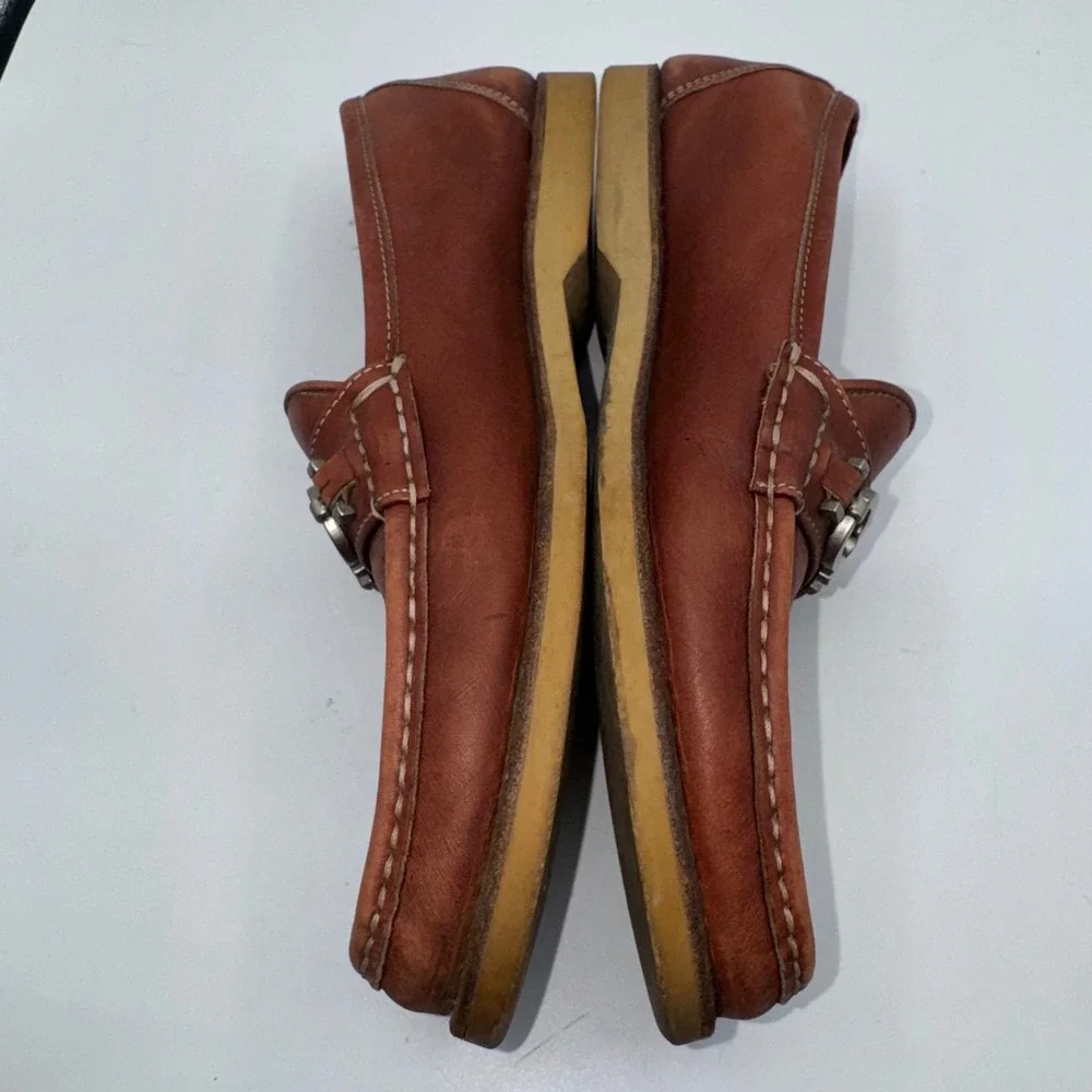 Salvatore Ferragamo Mens 7D Tan Leather Gancini Bit moccasin Loafers Dress Shoes